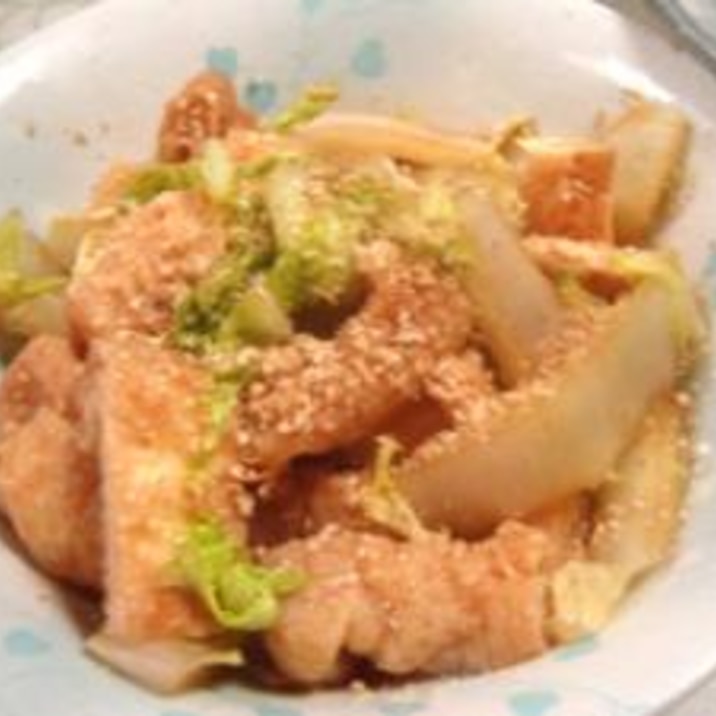 あっという間に出来る、白菜と油揚げの煮物